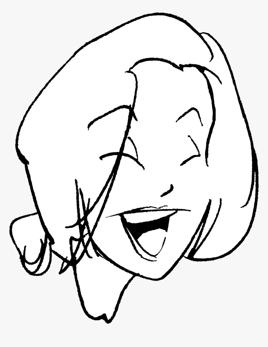 Woman Laughing , Png Download - Line Art, Transparent Png