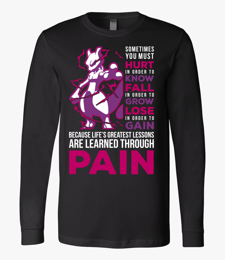 Pokemon Mewtwo Pain Long Sleeve T Shirt - Mewtwo Shirt, HD Png Download