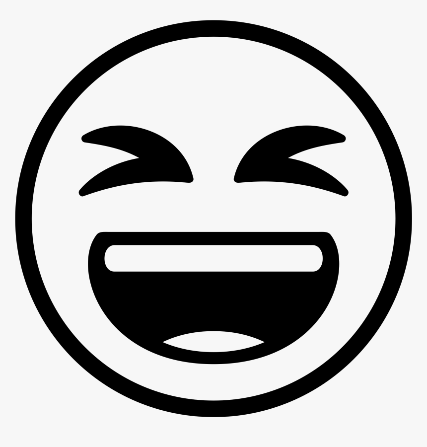 Laughing Emoji Black And White, HD Png Download