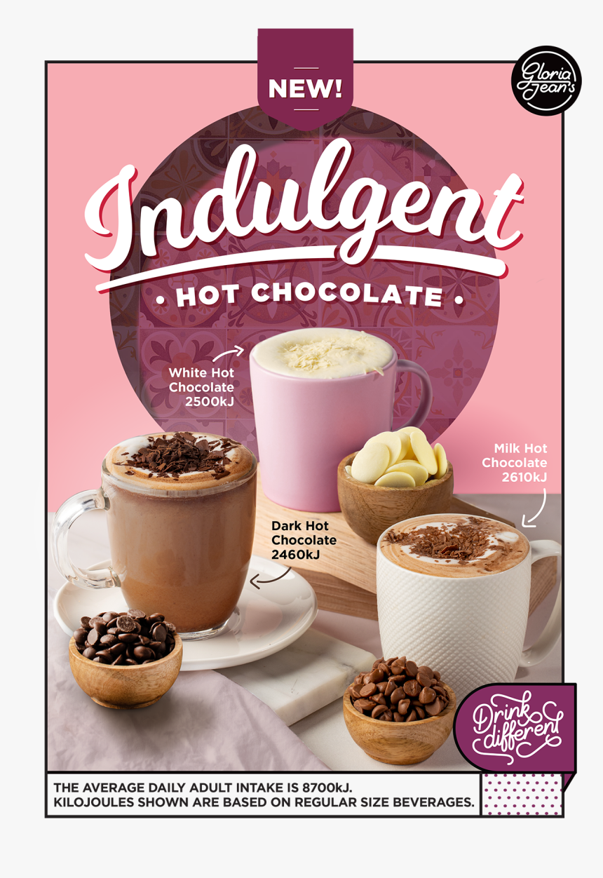 Indulgent Hot Chocolates Gloria Jeans Coffees Waurn - Gloria Jeans Milk Hot Chocolate, HD Png Download