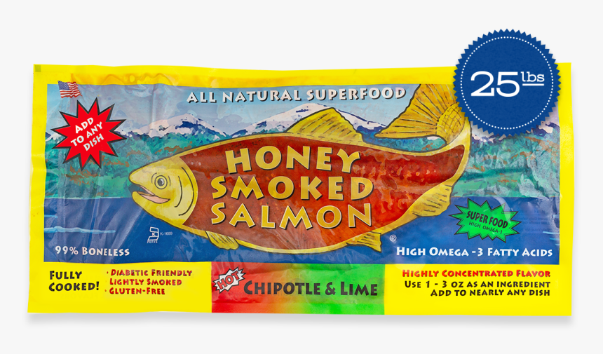 Single Chipotle & Lime Smoked Salmon Fillet 25lbs - Bony-fish, HD Png Download
