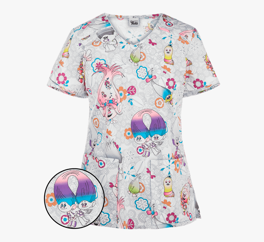 Trolls Scrub Top, HD Png Download