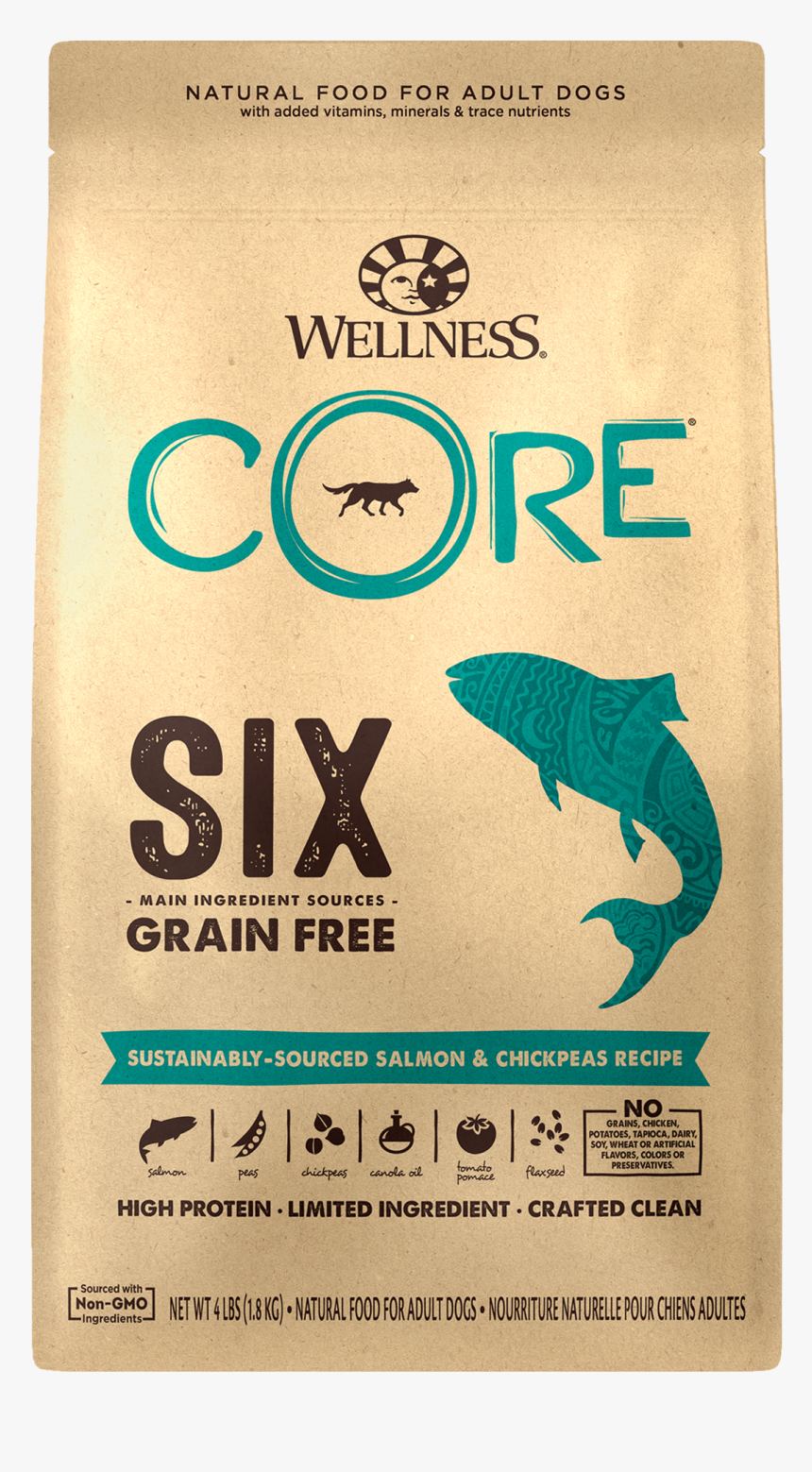 Wellness Core Six Sustainably-sourced Salmon - Wellness Core Six Dog Food, HD Png Download