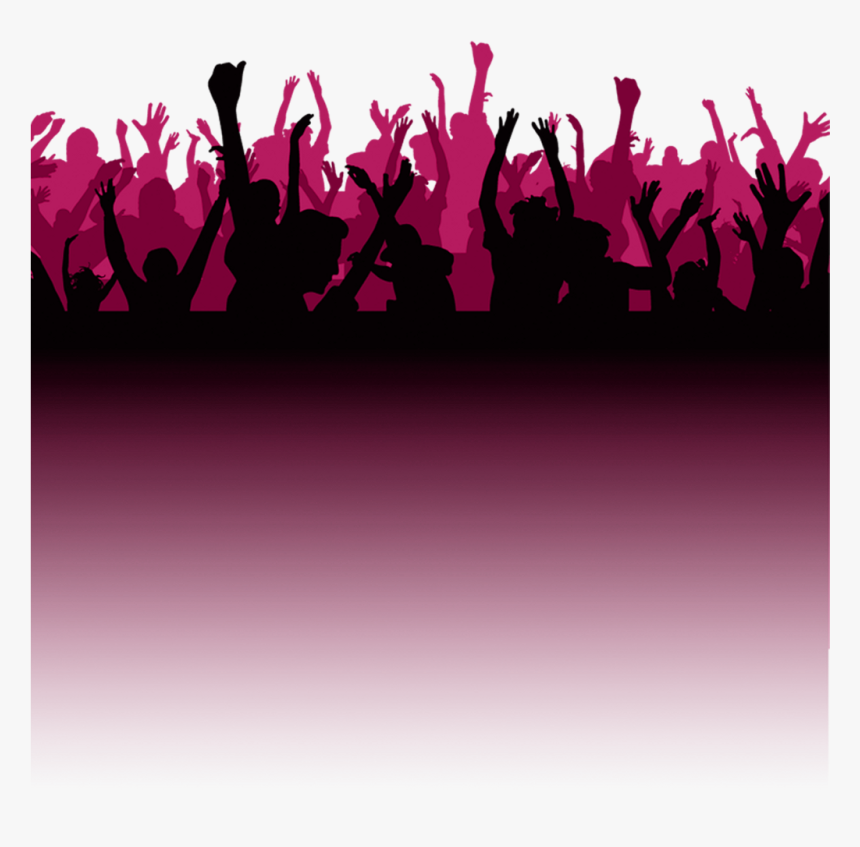 #silhouette #people #music #pink - People Partying Silhouette Png, Transparent Png