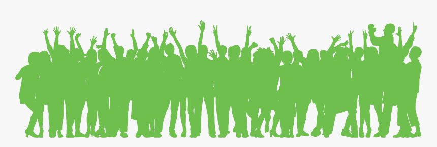 Crowd Green Silhouette Png, Transparent Png