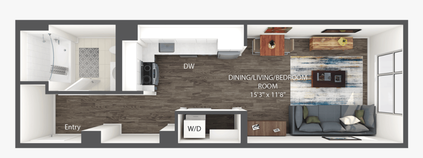 Studio Apartment Floor Plans, HD Png Download