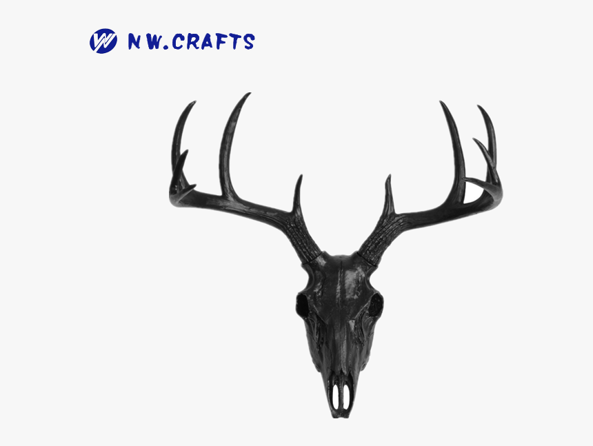 Black Deer Head Wall Decor Mount Suitable As Gifts - Animal Skull Deer, HD Png Download