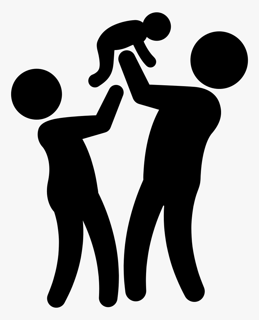 Couple With Baby Silhouettes Of A Family Group - Couple With Baby Silhouette Png, Transparent Png
