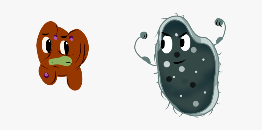 Cancer Fighting Mirror News - Cartoon Bacteria With Muscles, HD Png Download