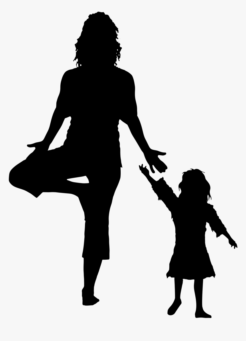 Yoga Clipart Family For - Mommy And Me Yoga Silhouette, HD Png Download