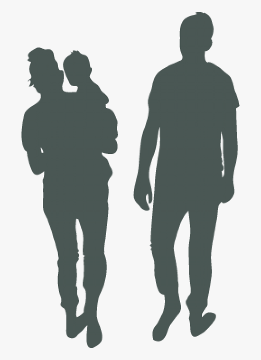 Silhuouette Of Two Adults, One Adult Is Carrying A - Tatuaje De Silueta De Familia, HD Png Download
