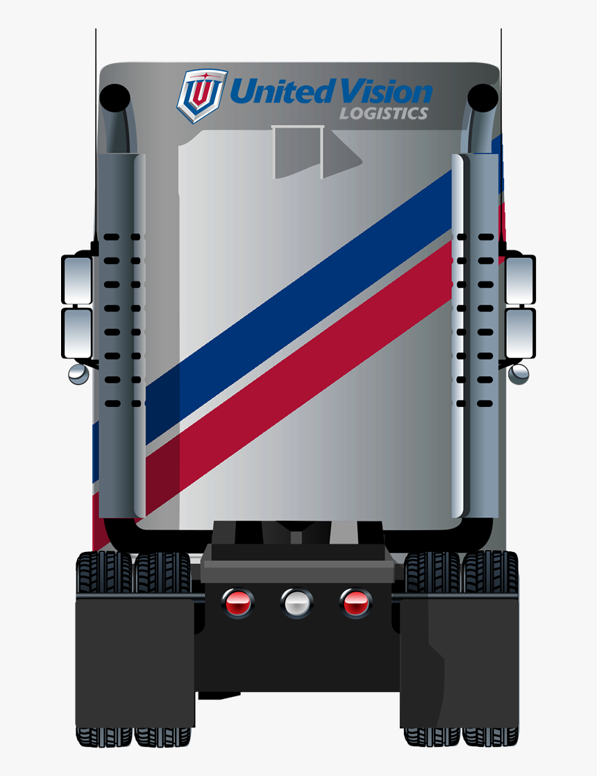 Uvl Truck Mock-up Back View Silver - Semi Truck Back Png Transparent, Png Download