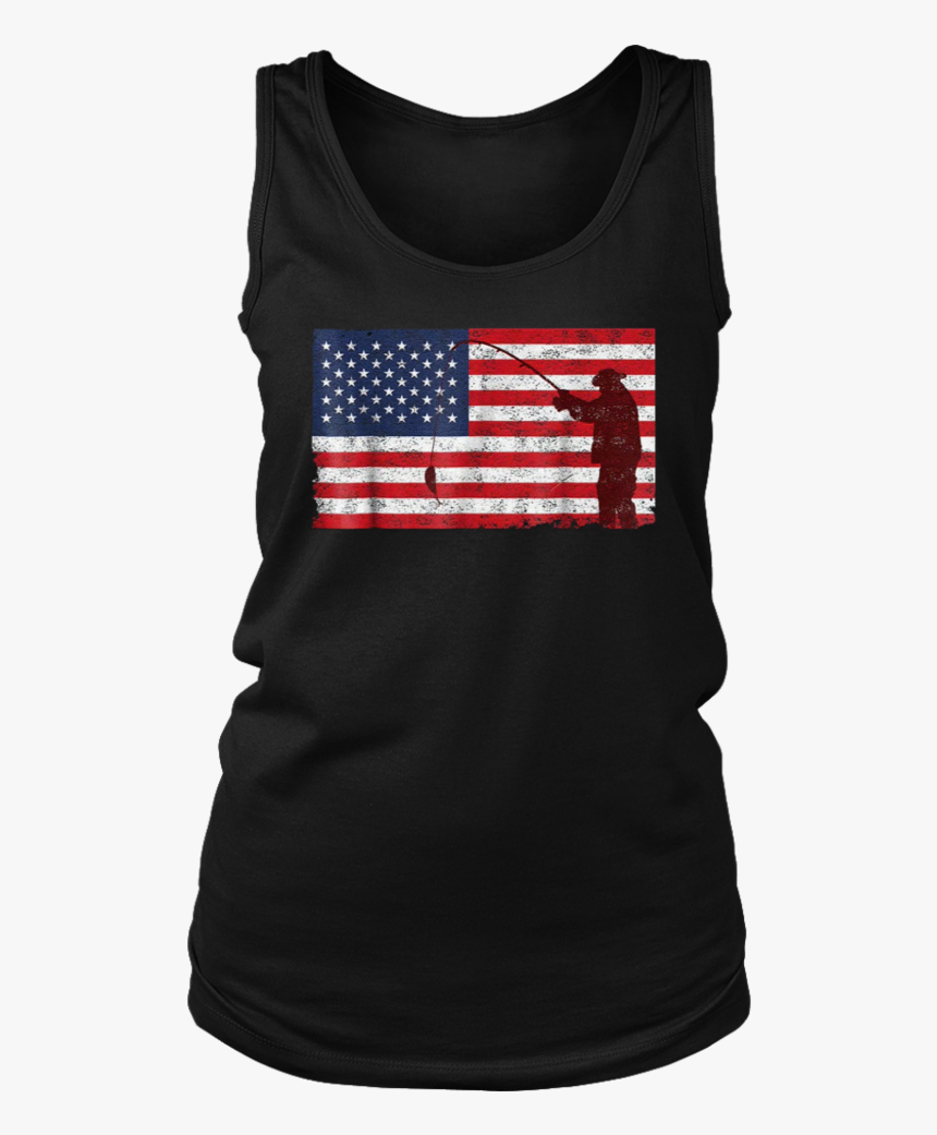 Vintage Distressed American Flag Fishing Pole T-shirt - Fishing Pole With American Flag, HD Png Download