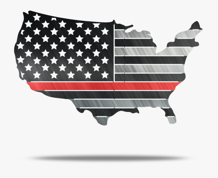 Usa Metal Red Line Conus Flag Fire Metal Wall Art - Confederate And American Flag Mix, HD Png Download