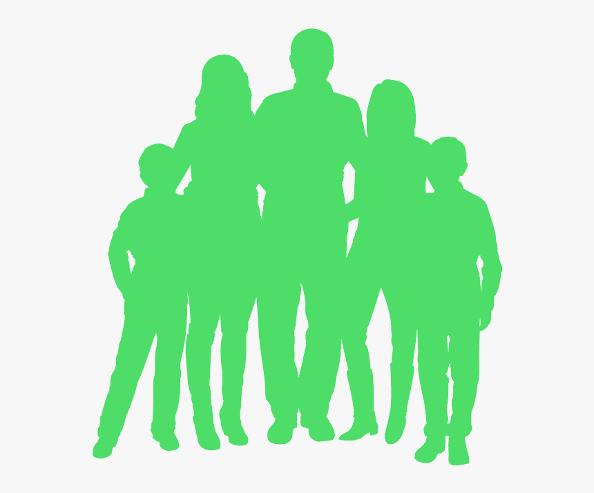 Silhouette Family Of 5, HD Png Download