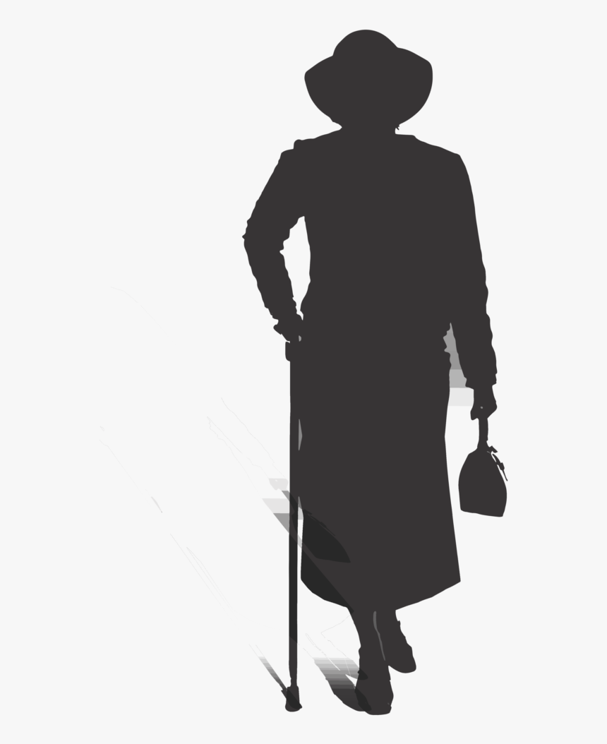 Old Lady Silhouette Png, Transparent Png