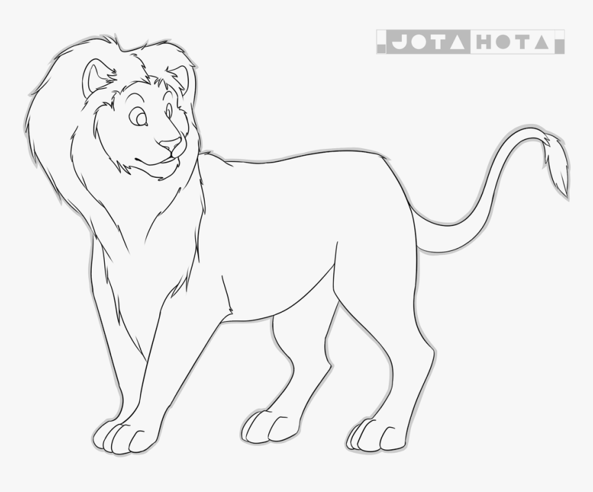 X Marks The Spot Lineart - Masai Lion, HD Png Download