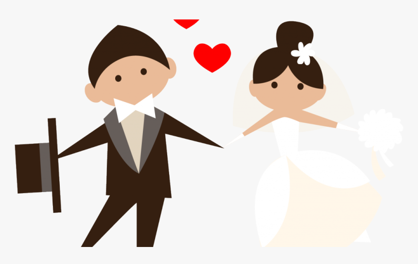 Wedding Couple Cartoon Png Clipart , Png Download - Married Clipart Png, Transparent Png