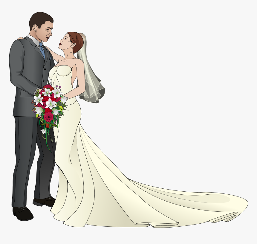 Clip Freeuse Download Clip Art Bride Transprent Png - Wedding Couple Clipart Png, Transparent Png