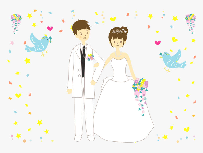 Gesture,fictional Character,cartoon - พื้น หลัง การ์ด แต่งงาน, HD Png Download