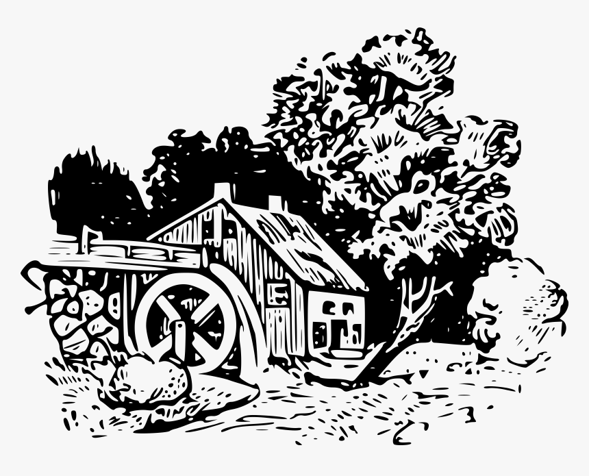 Water Mill Clipground Watermill - Clipart Water Mill Logo, HD Png Download