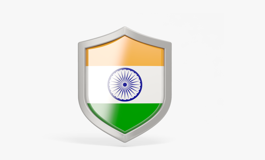 India Flag Icon Png - Indian Flag Shield Png, Transparent Png