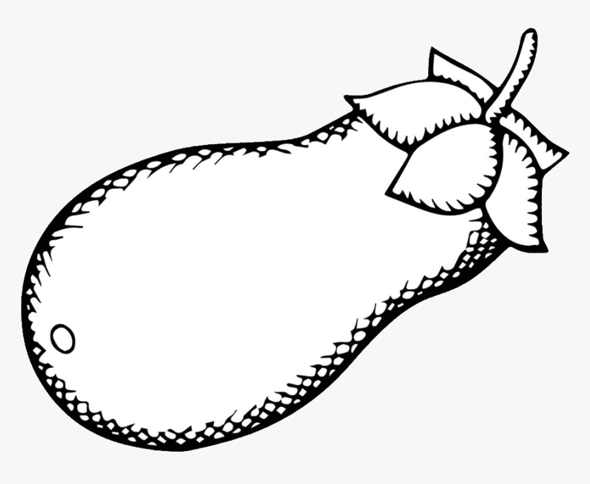Transparent Brinjal Clipart Black And White - Illustration, HD Png Download