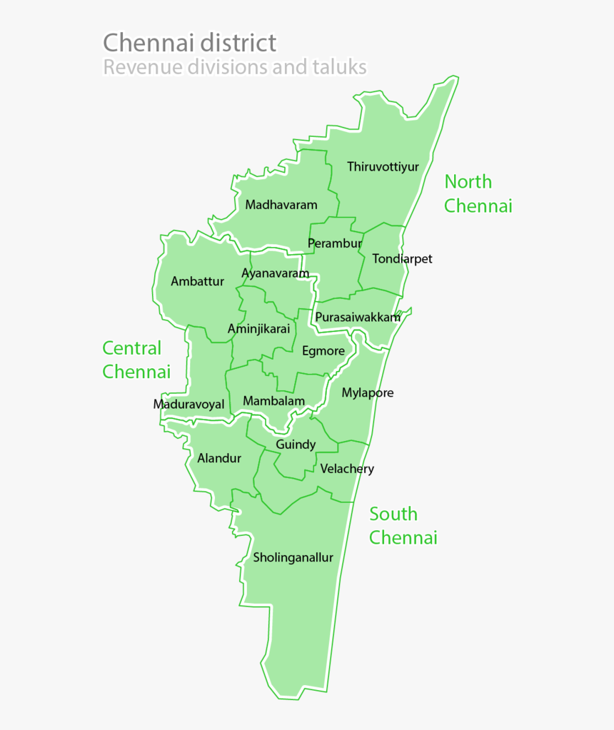 Chennai District Taluk Map, HD Png Download
