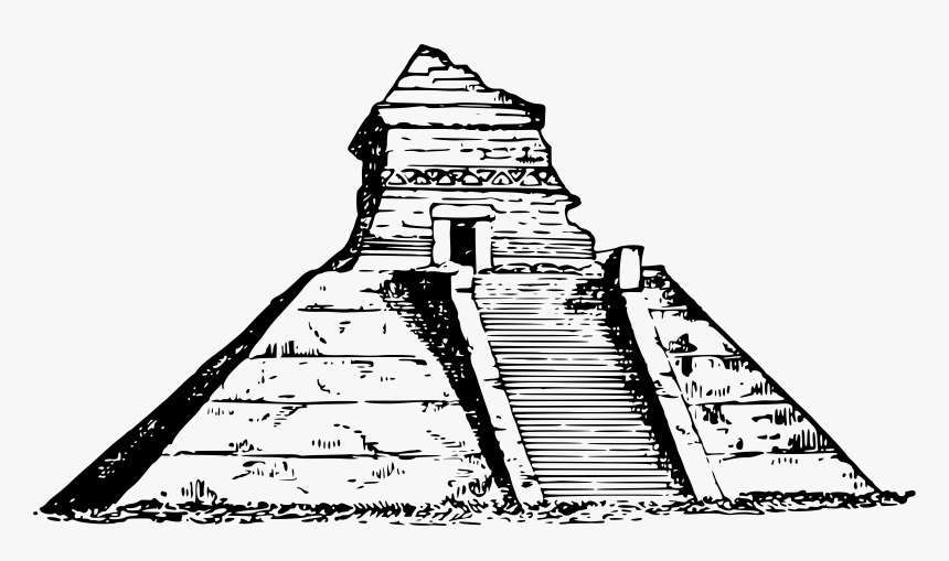 Aztec Clipart Pyramid Mexico - Egypt Pyramids Clipart Black And White, HD Png Download