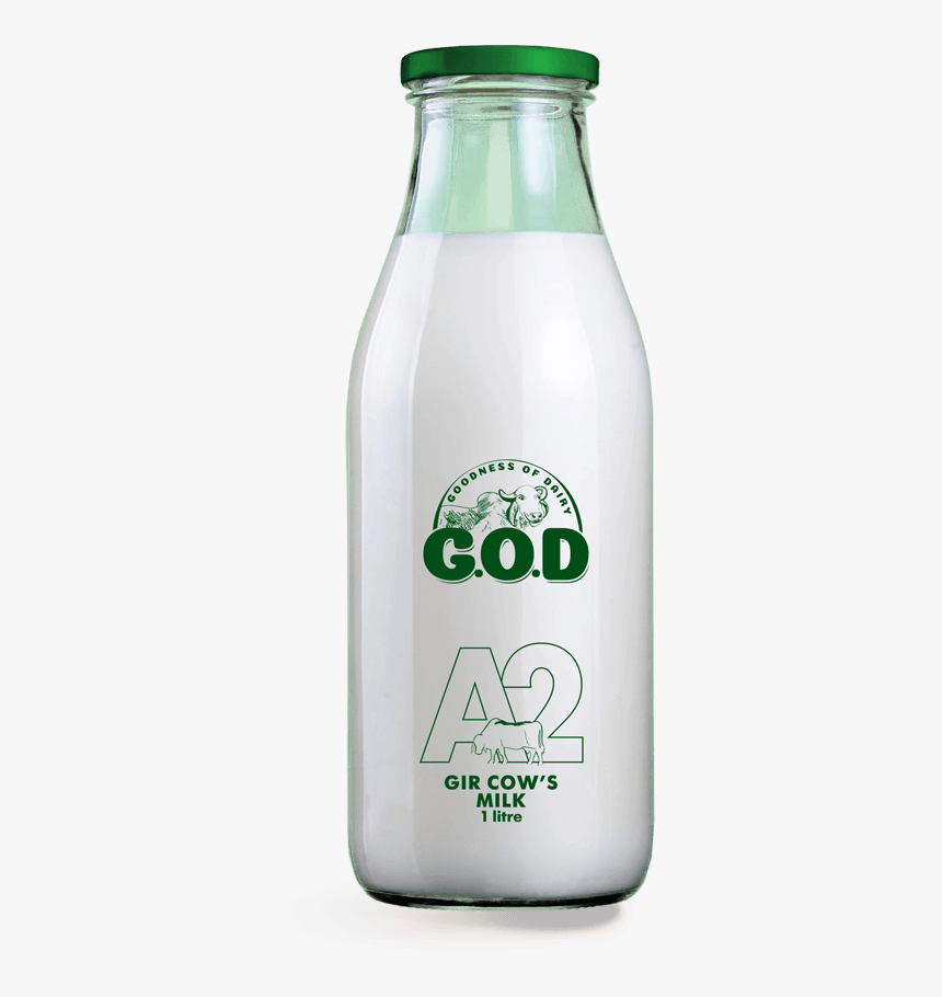 Organic Gir Cow Milk, Organic Gir Cow Ghee, Goodness - Glass Bottle, HD Png Download