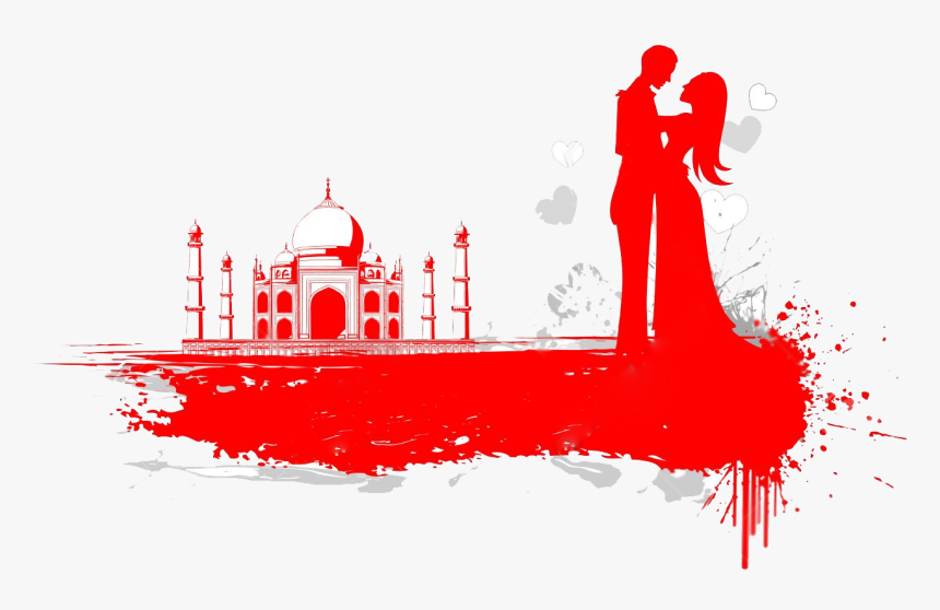 Transparent Love Png - Taj Mahal Love Couple, Png Download