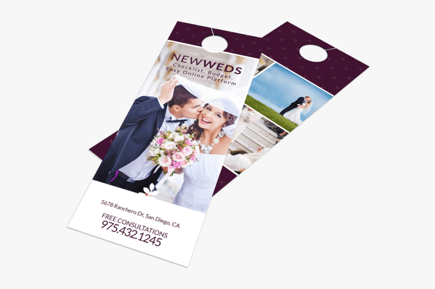 Newly Weds Door Hanger Template Preview - Flyer, HD Png Download
