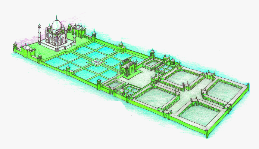 Transparent Taj Mahal Clipart - Plan Du Taj Mahal, HD Png Download