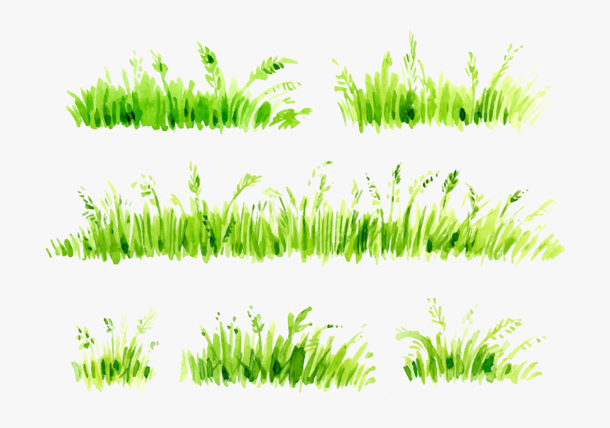Watercolor Painted Grass Painting Free Transparent - Grass Painting Png, Png Download