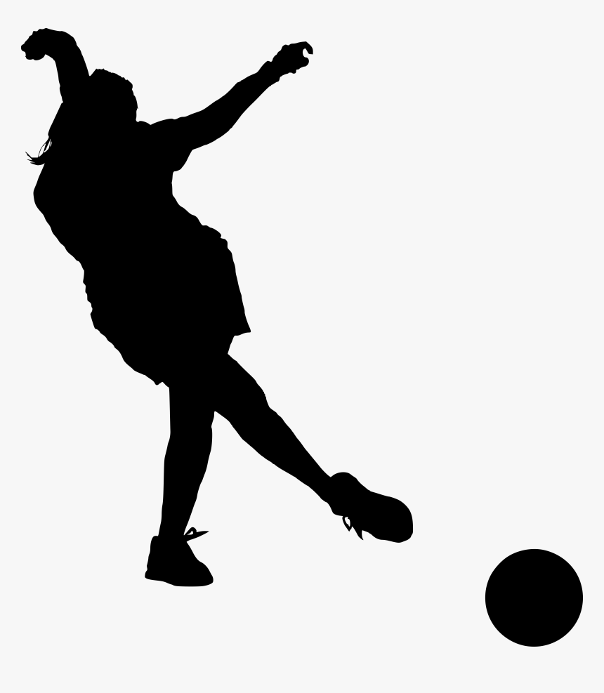 Silhouette Girl Bowling Clipart, HD Png Download