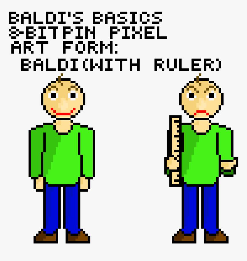 Baldi Basics Pixel Art - Baldi's Basics Pixel Art, HD Png Download