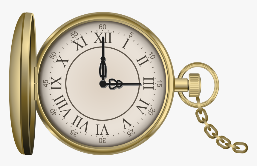 Gold Pocket Watch Png Clip Art - Gold Pocket Watch Png, Transparent Png