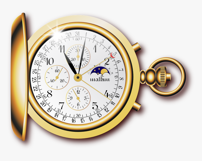 Gold Pocket Watch Png, Transparent Png