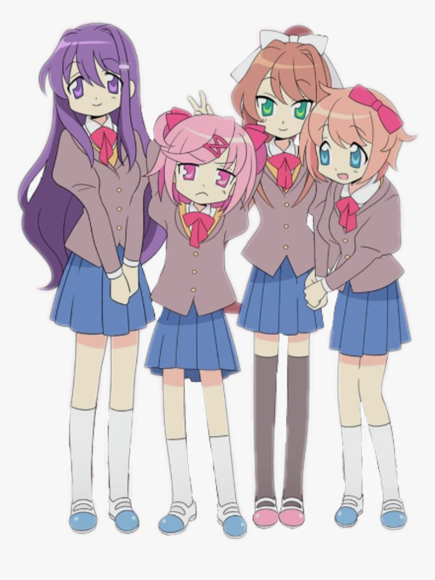 #natsuki #monika #yuri #sayori#sayori #dokidokiliteratureclub - Ddlc X Male Reader, HD Png Download