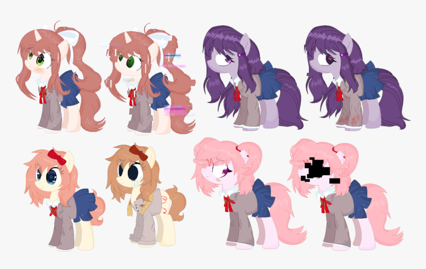 Earth Pony, Error, Female, Glitch, Mare, Monika, Natsuki, - Doki Doki Literature Club Pony, HD Png Download