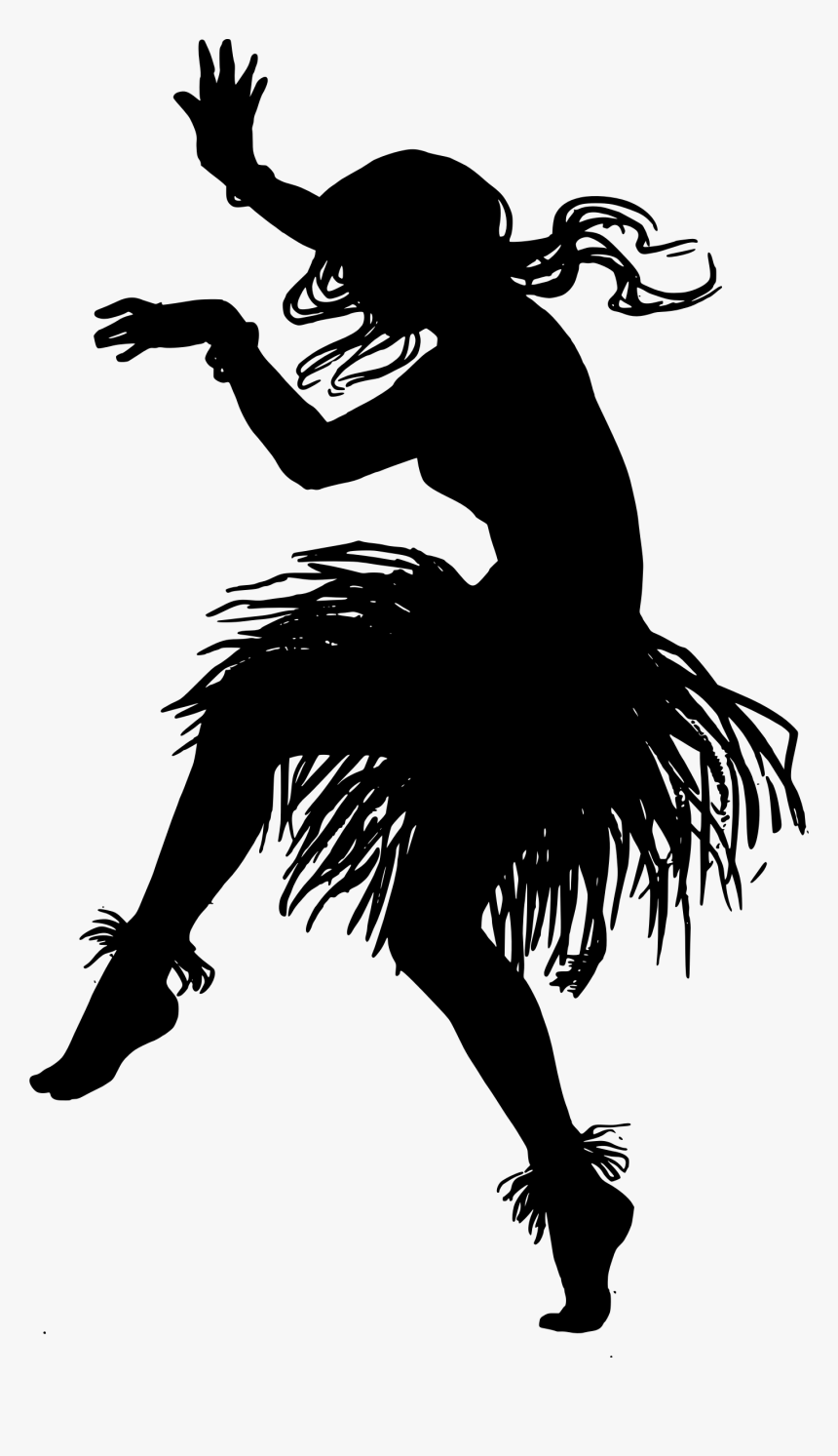 Hula Dancer Outline Clip Arts - Hula Dancer Silhouette Png, Transparent Png