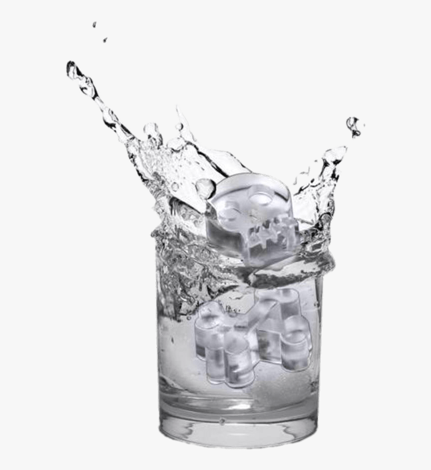 Skull Icecube In Glass Clip Arts - Icecubes Png, Transparent Png