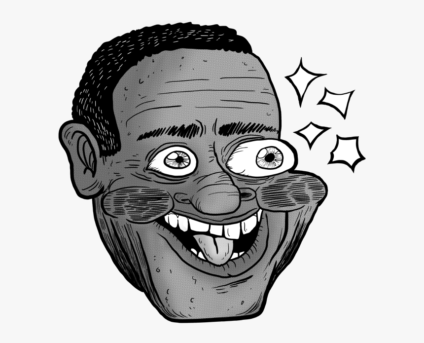 Face Facial Expression Nose Black And White Cartoon - Drawing, HD Png Download