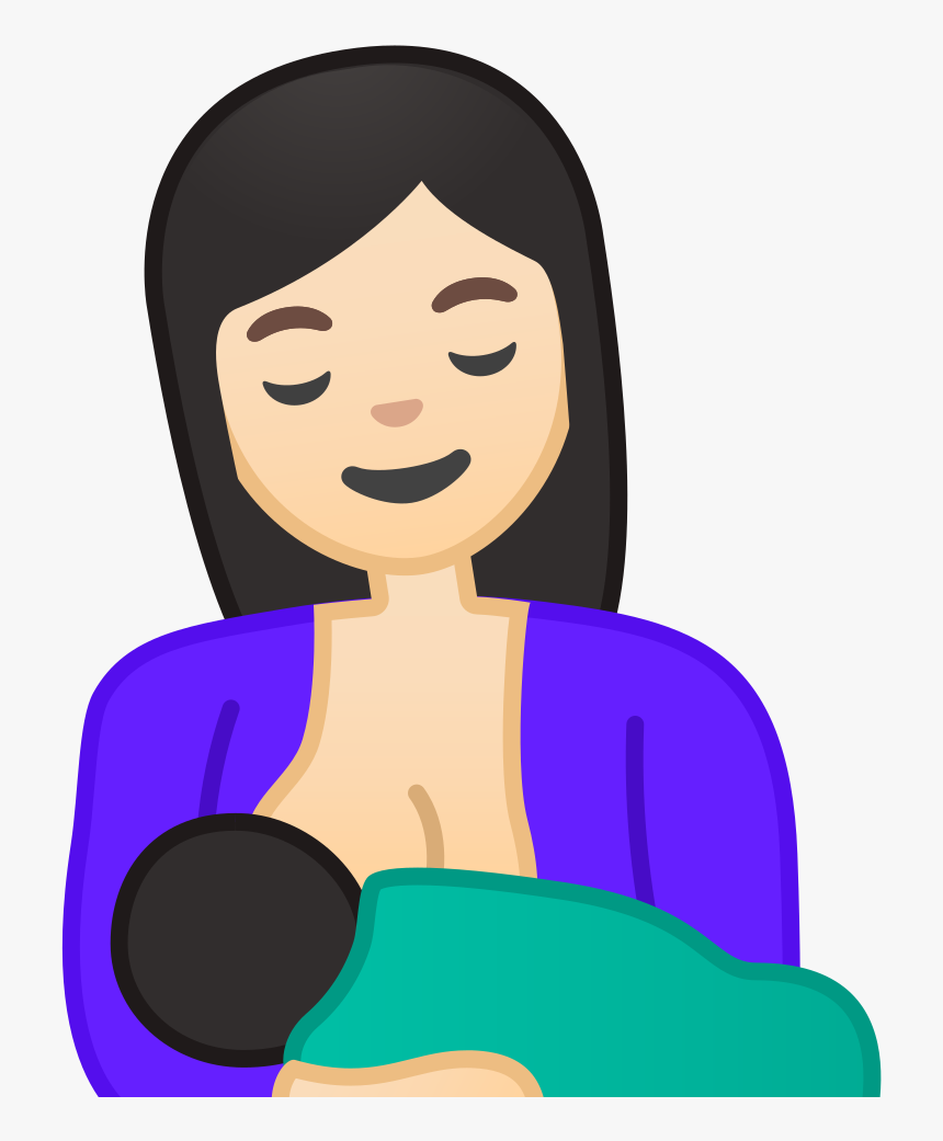Breast Feeding Light Skin Tone Icon - Breastfeeding Emoji Android, HD Png Download
