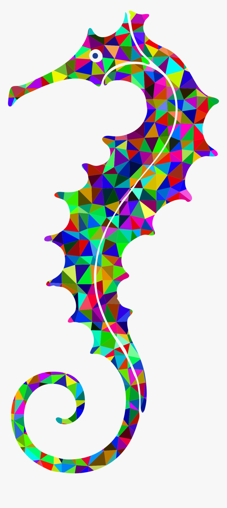 Prismatic Low Poly Seahorse Clip Arts - Seahorse, HD Png Download