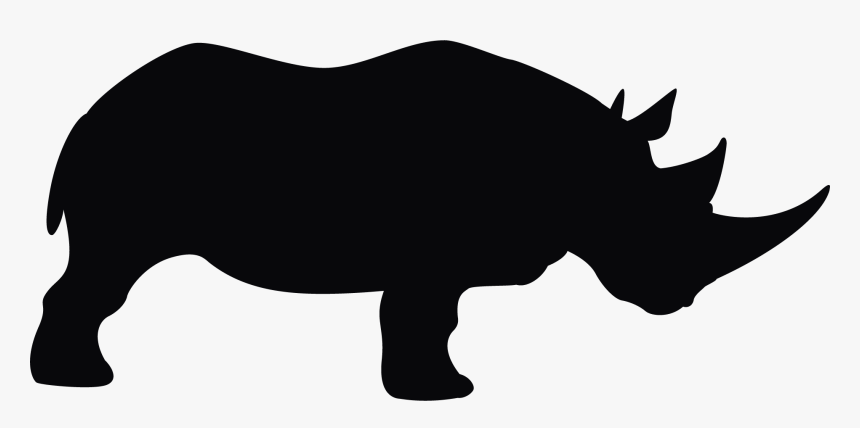 Rhinoceros Rudolph Poaching Clip Art - Silhouette Of A Rhino, HD Png Download