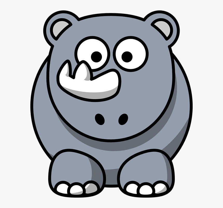 Studiofibonacci Cartoon Rhino Svg Clip Arts - Cartoon Rhino Clipart, HD Png Download