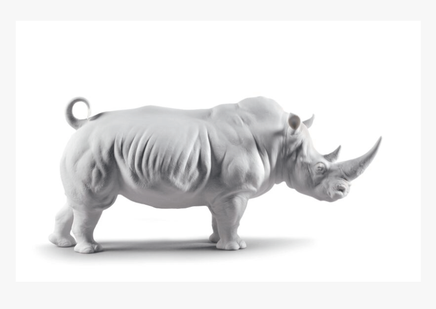 Rhino - White Porcelain Rhino, HD Png Download
