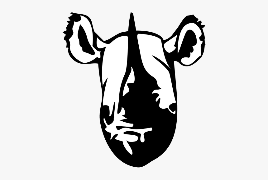 Head Of A Rhino - Black White Rhino Drawings, HD Png Download