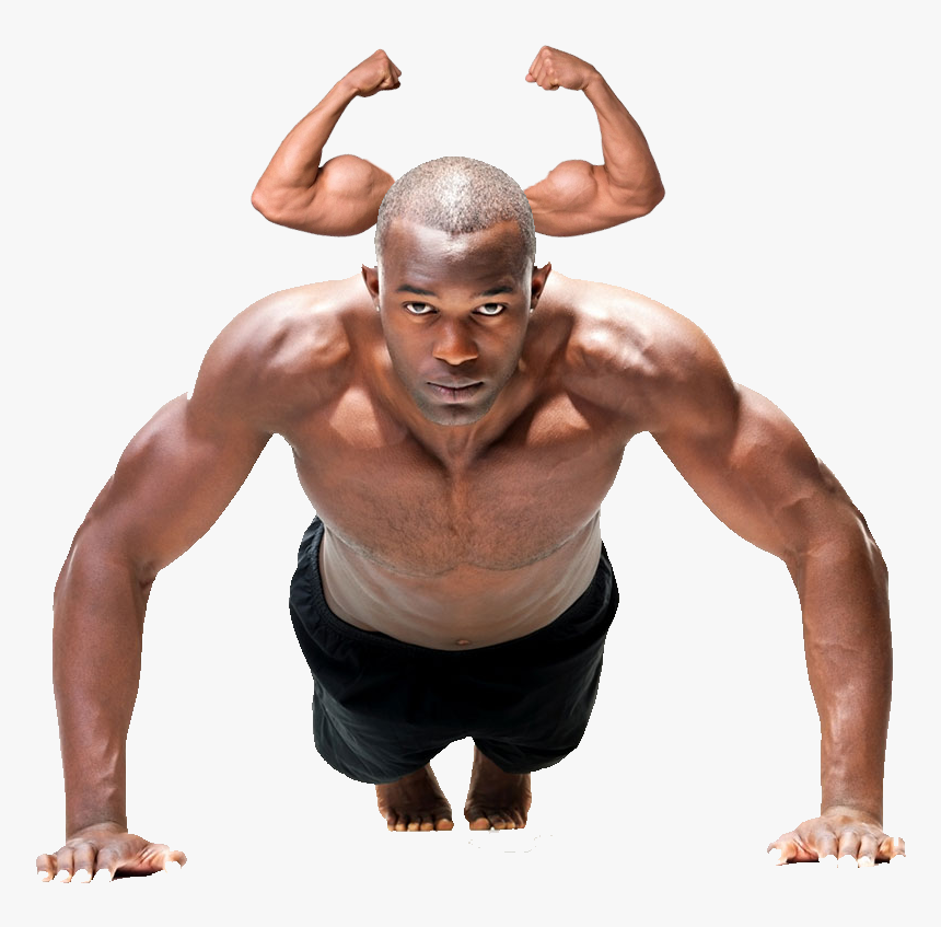 Aerobic Exercise Push-up Man Black - African American Man Working Out, HD Png Download